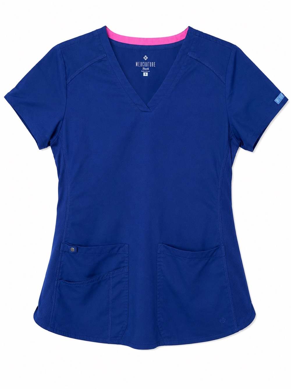 Med Couture Touch Royal Blue V-Neck Scrub Top Size Small